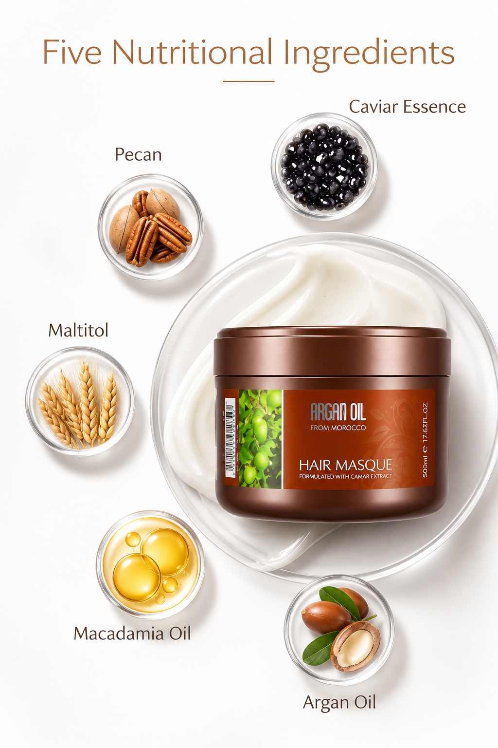 Argan Oil From Morocco Hair Masque Formulated with Caviar Extract 500ml