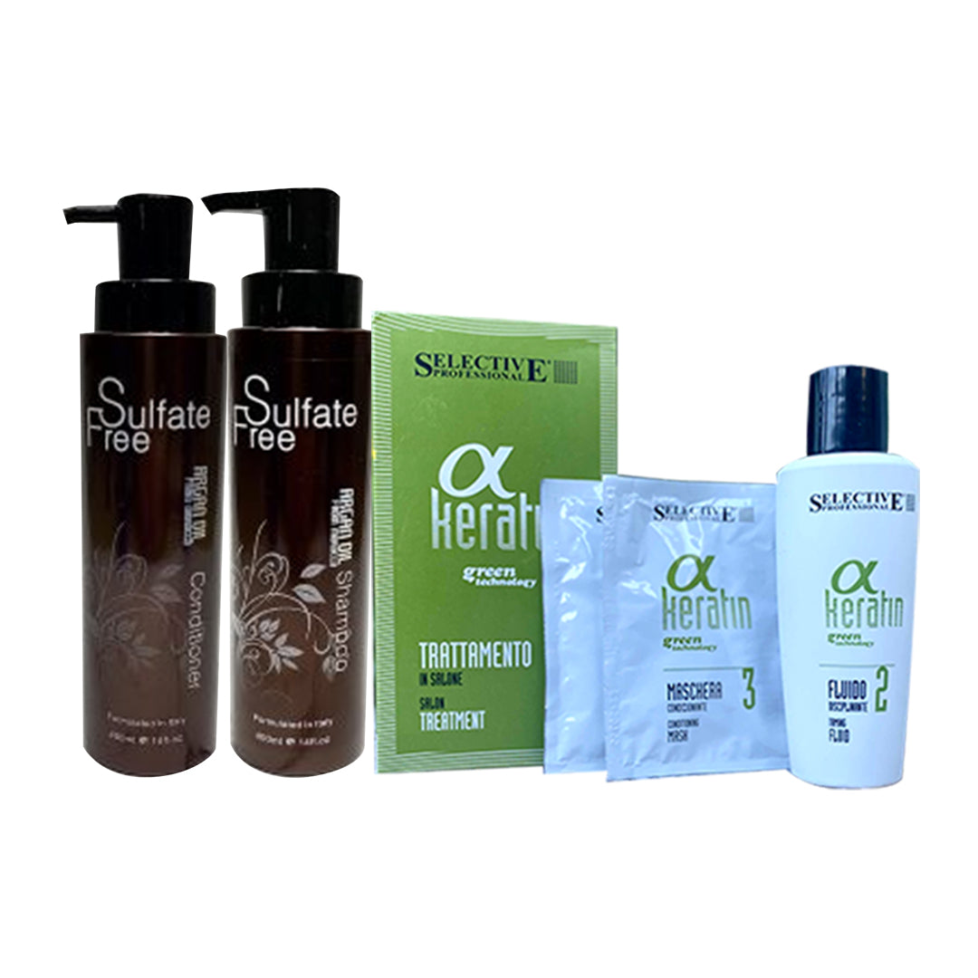 Selective Professional At Home Vegetable Keratin Kit with Sulphate free Shampoo and Conditioner