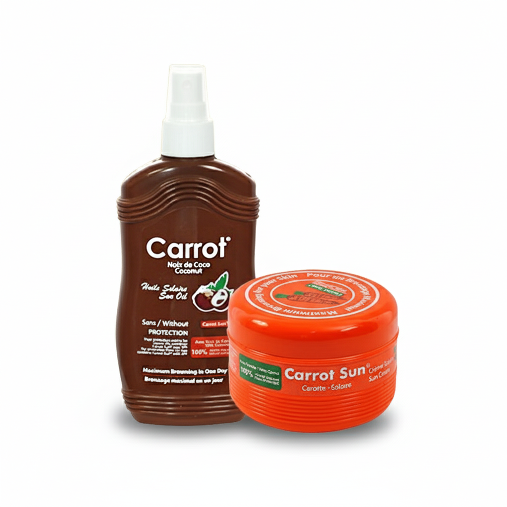 Carrot Sun Combo - Coconut Tanning Oil + Carrot Tanning Cream