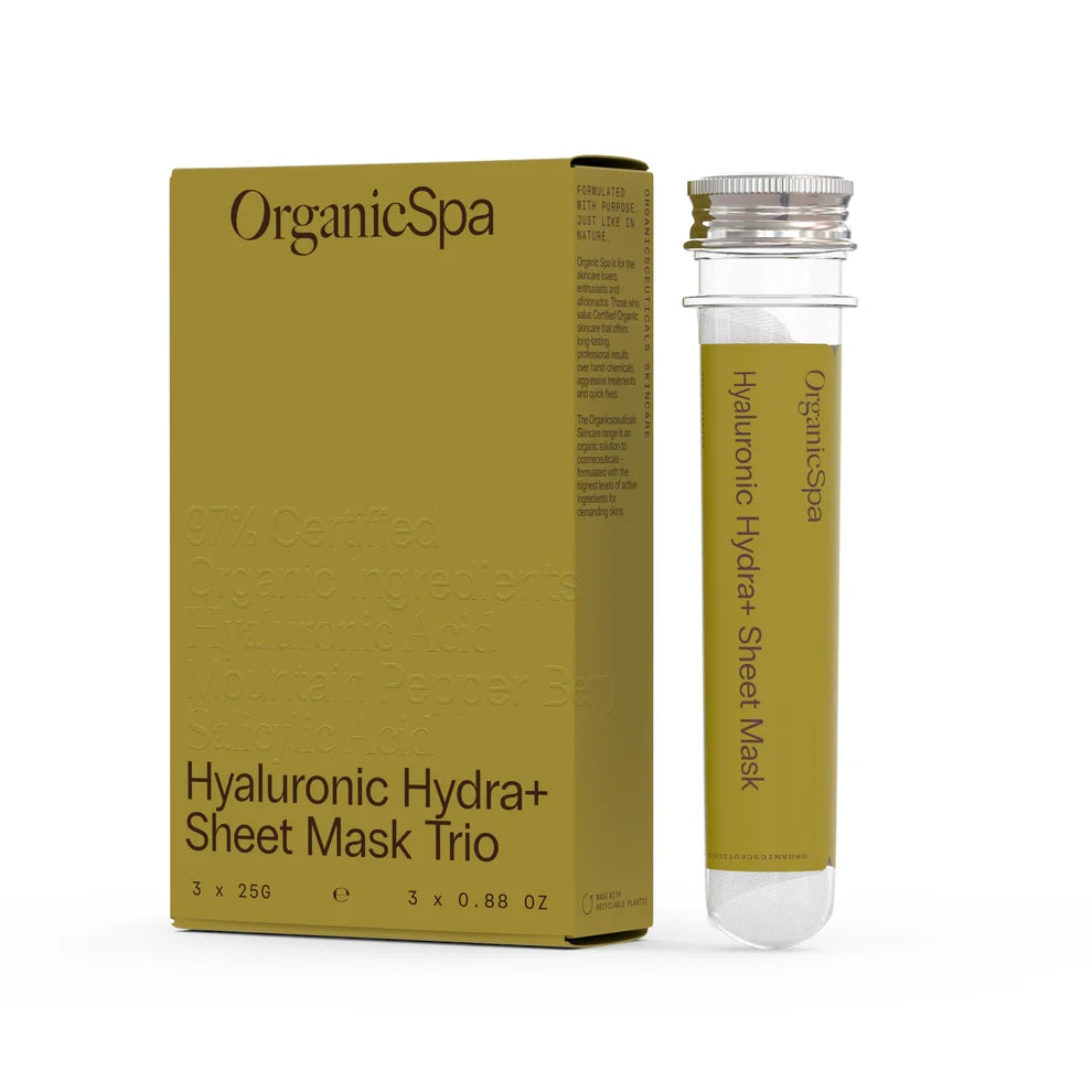 Organic Spa Hyaluronic Hydra+ Sheet Mask Trio 3 x 25g