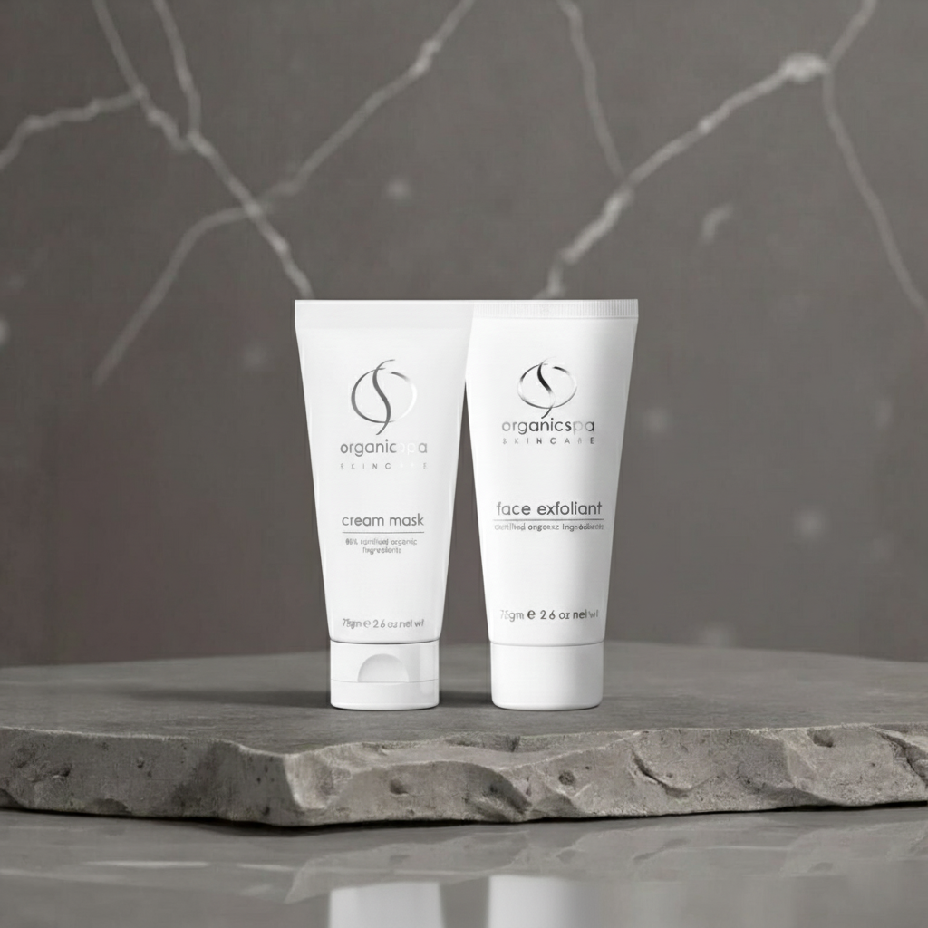Organic Spa Cream Mask & Face Exfoliant - 75g each