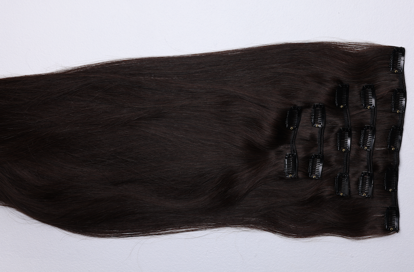 KM HAIR 5pc Clip-In Extensions - Dusk (Darkest Brown) 135g