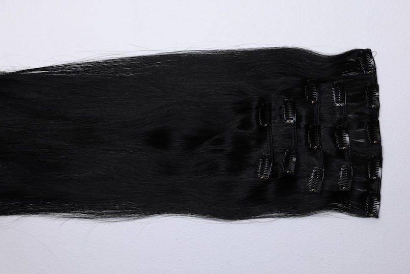 KM HAIR 5pc Clip-In Extensions - Cleopatra (Jet Black) 135g