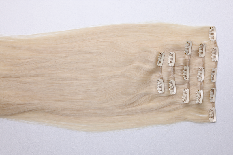 KM HAIR 5pc Clip-In Extensions - Platinum RA (Platinum Blonde) 135g