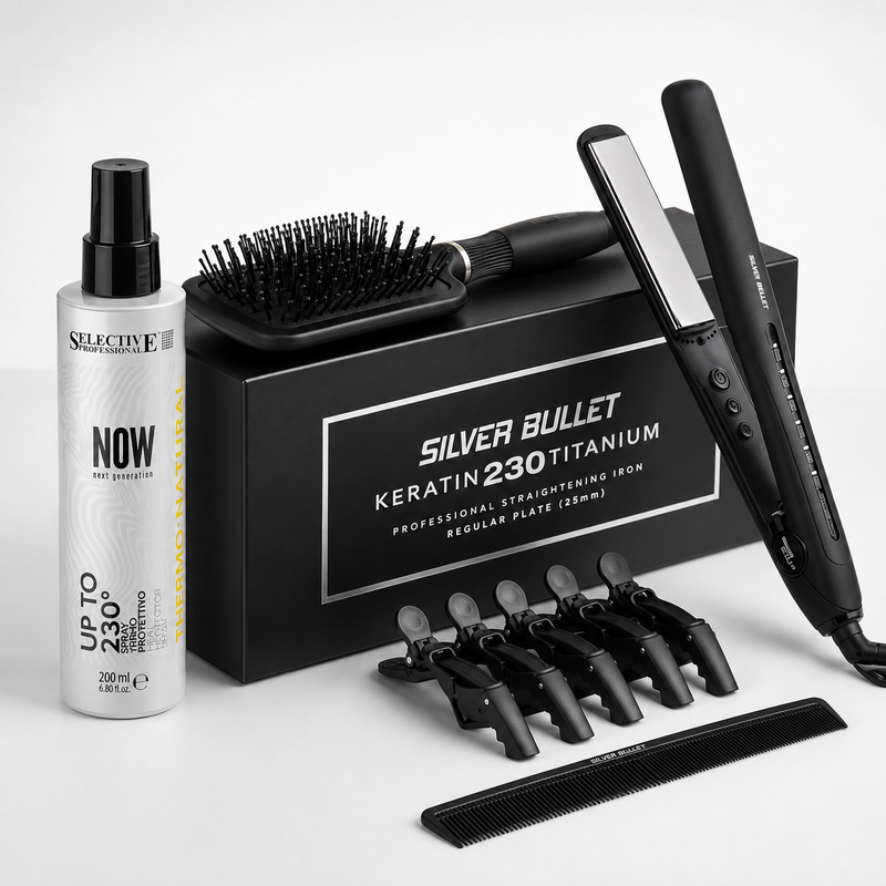 Silver Bullet Keratin 230 Titanium Hair Straightener with Free Heat Protector