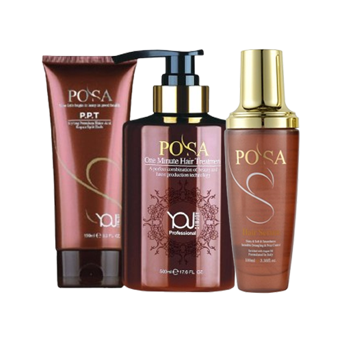 POSA P.P.T Leave–In Cream, One Minute Treatment, & Hair Serum